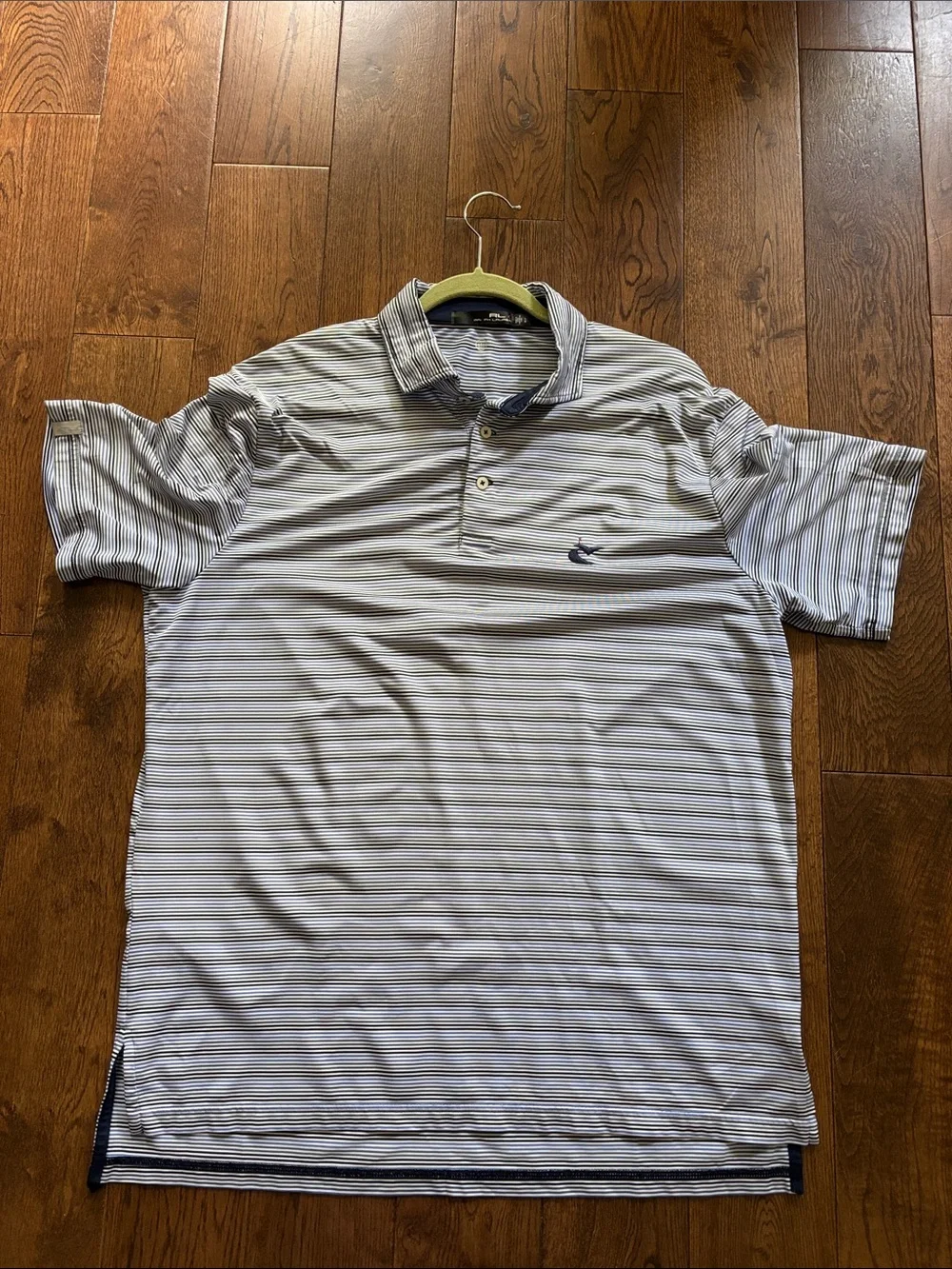 RLX RALPH LAUREN Golf Polo moisture wicking size Large blue striped